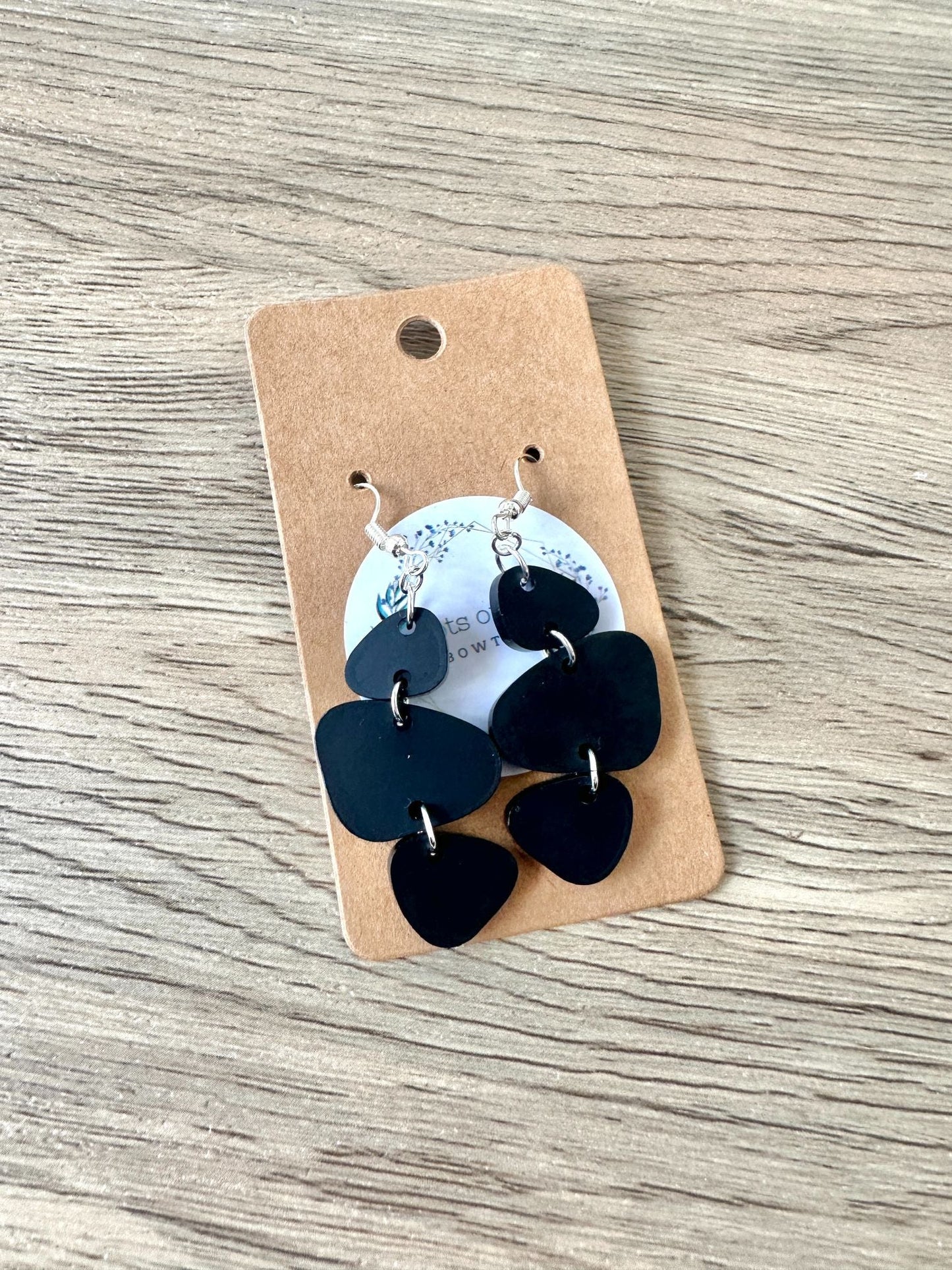 Black Matte Pebbles Earrings