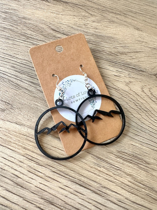 Black Matte Simple Mountain Earrings