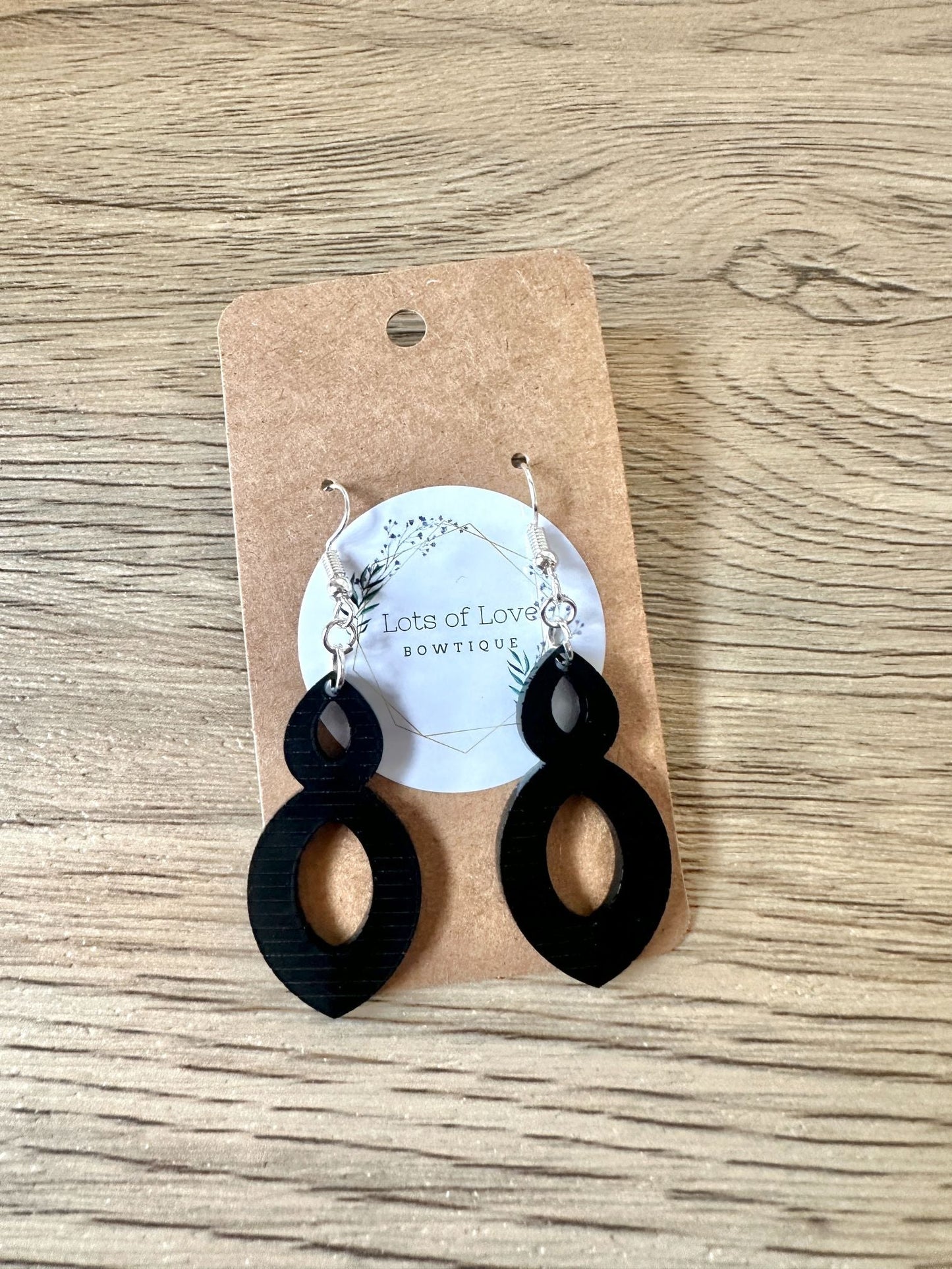 Black Matte Infinity Earrings
