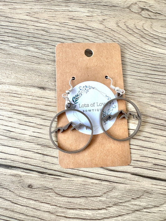 Brown Matte Mini Simple Mountain Earrings
