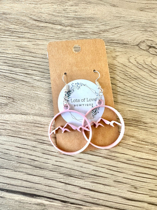 Matte Dusty Rose Simple Mountain Earrings
