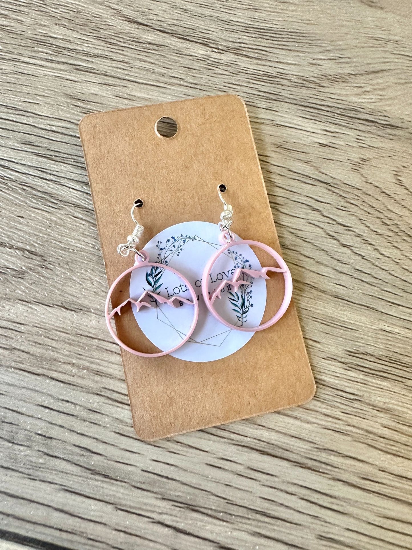 Matte Dusty Rose mini Simple Mountain Earrings