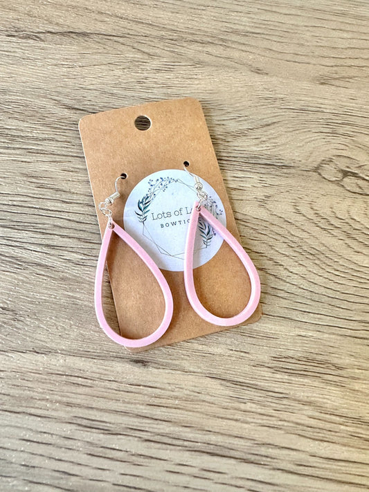 Matte Dusty Rose Cut Out Teardrop Earrings