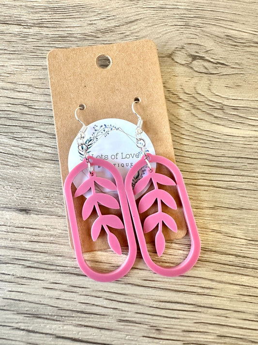 Matte Mullberry Leaf Hoop Earrings