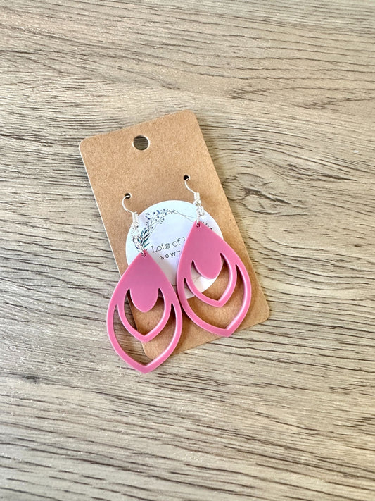 Matte Mullberry Cut out Teardrop Earrings