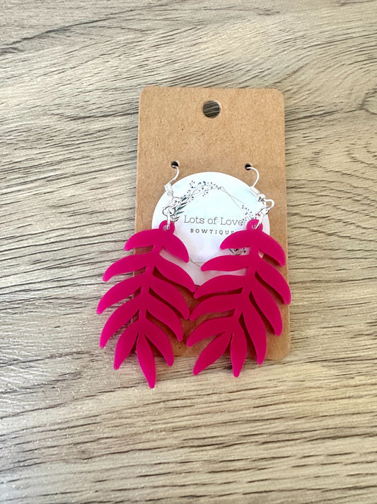 Matte Berry Leaf Earrings