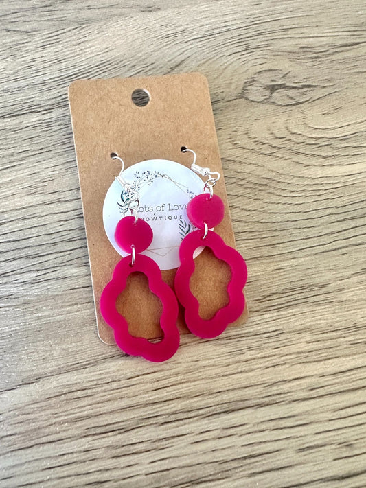 Matte Berry Cloud Drop Earrings