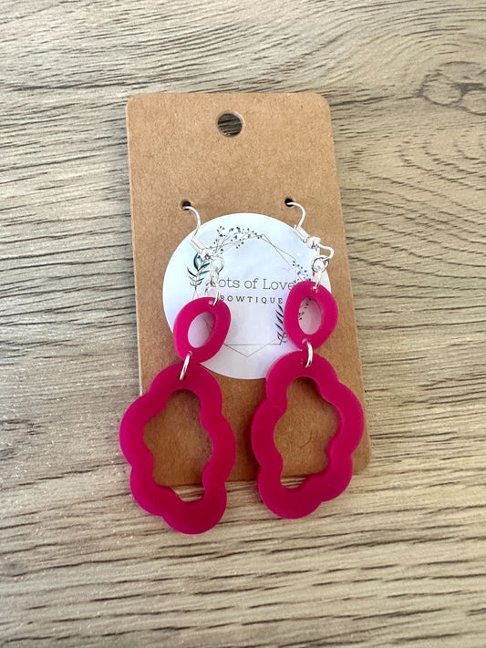 Matte Berry Cloud Open Circle Drop Earrings