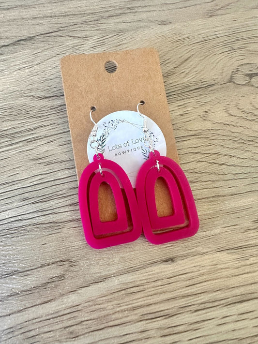 Matte Berry Double Open Arch Earrings