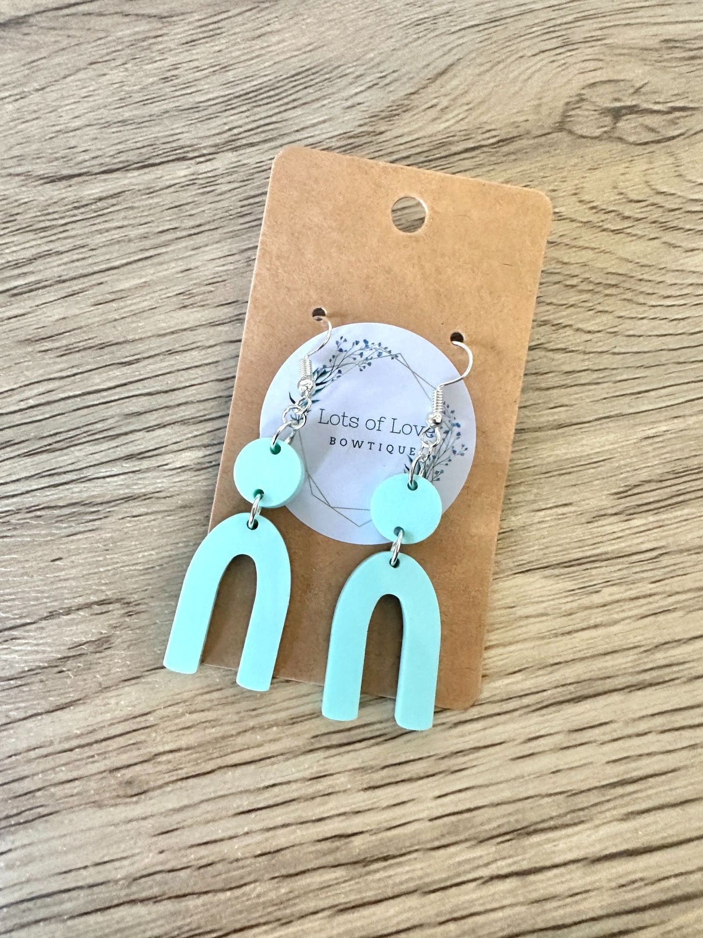 Matte Mint Arch Drop Earrings