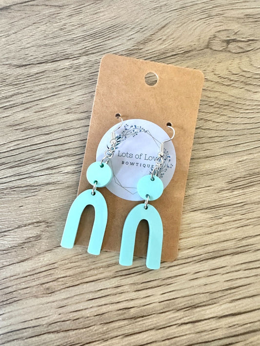 Matte Mint Arch Drop Earrings