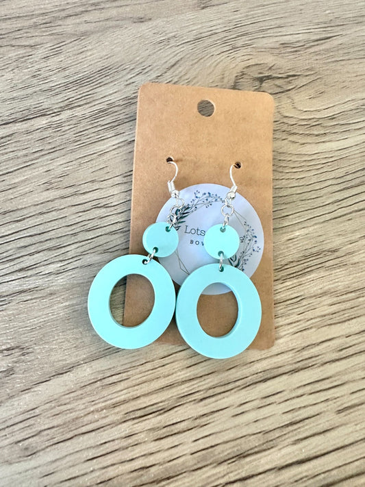 Matte Mint Circle Drop Earrings