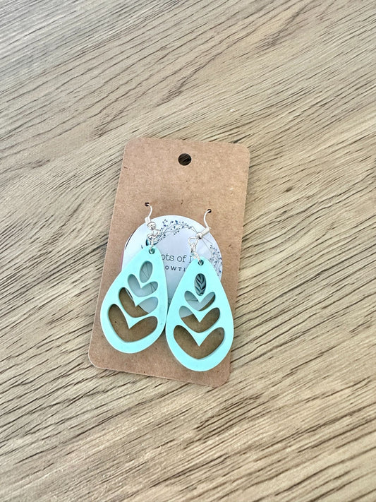 Matte Mint Cut out Teardrop Earrings