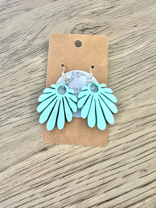 Matte Mint Half Fan Earrings