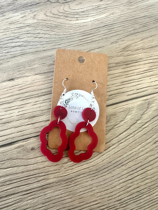 Matte Burgandy Cloud Drop Earrings