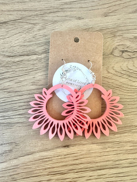 Matte Coral Fan Earrings