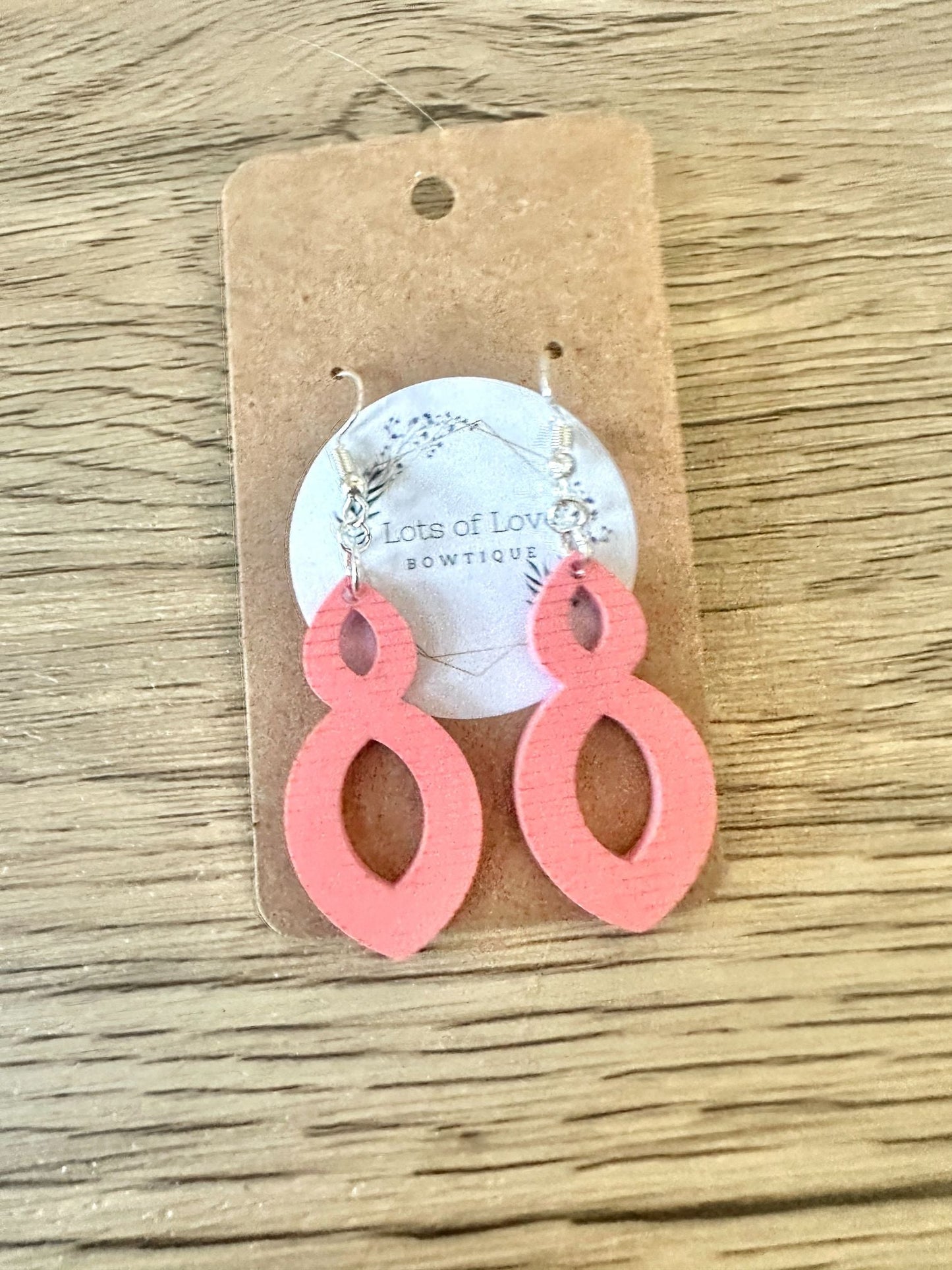 Matte Coral Infinity Earrings