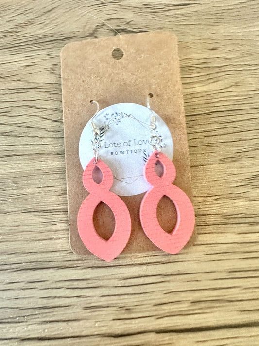 Matte Coral Infinity Earrings