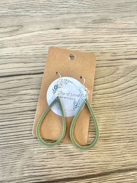 Matte Olive Cut out Teardrops