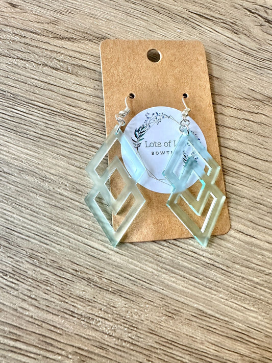 Sea Glass Stacked Diamond Earrings