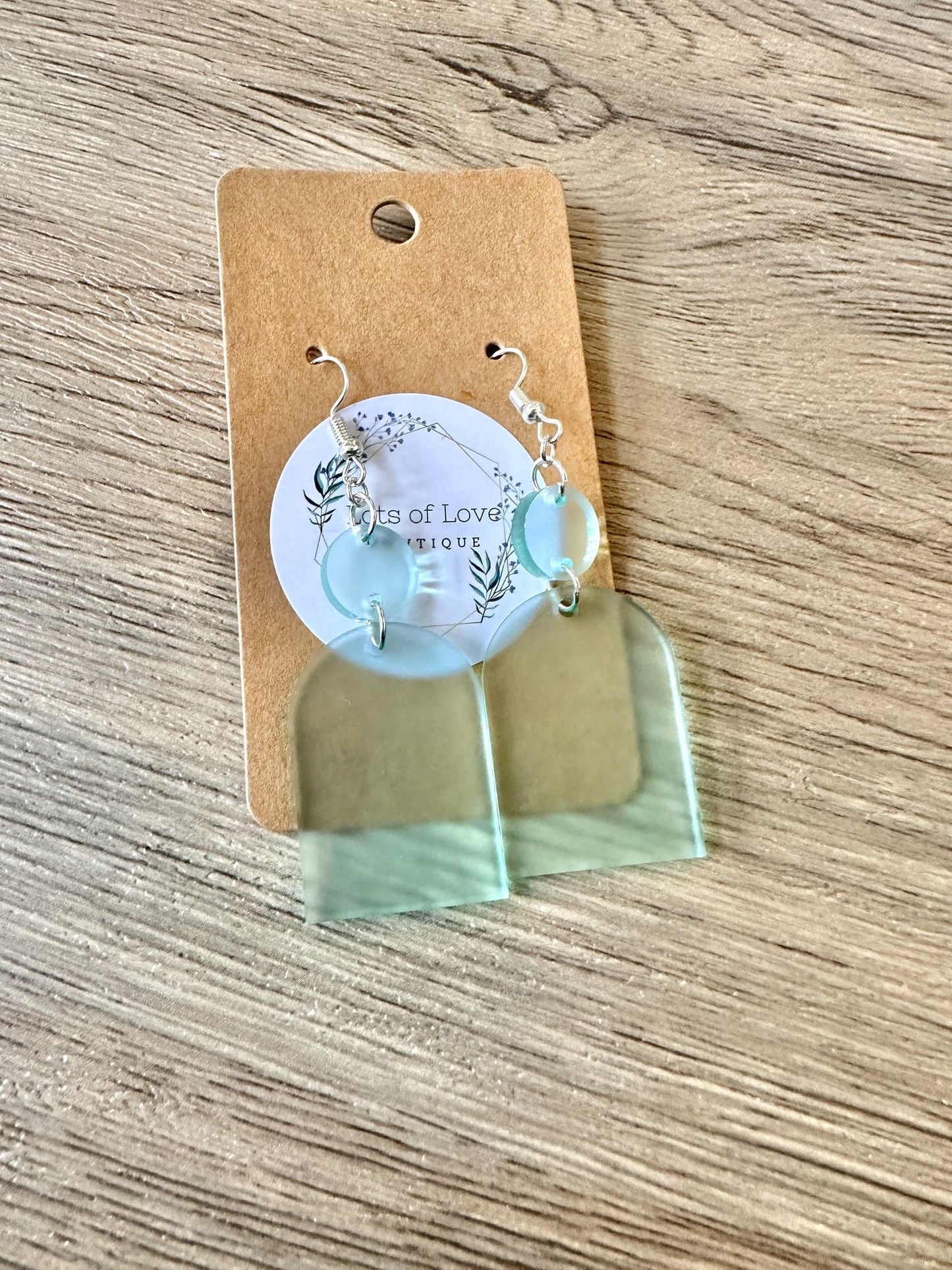 Sea Glass Filled Arch Earrings