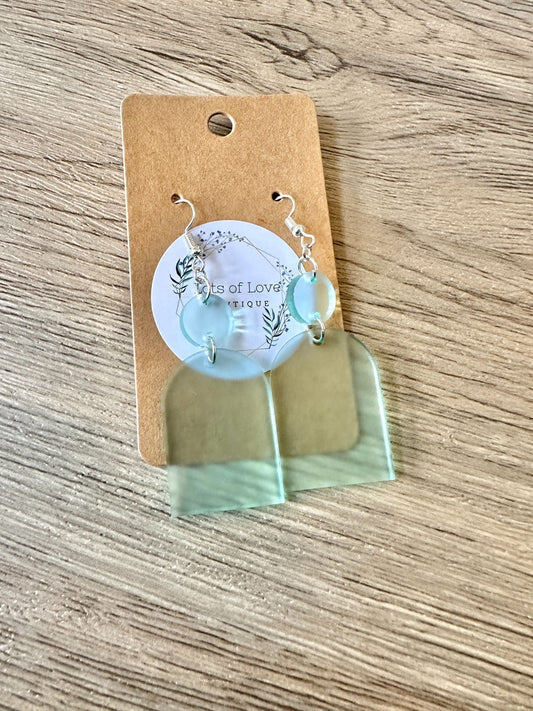 Sea Glass Filled Arch Earrings
