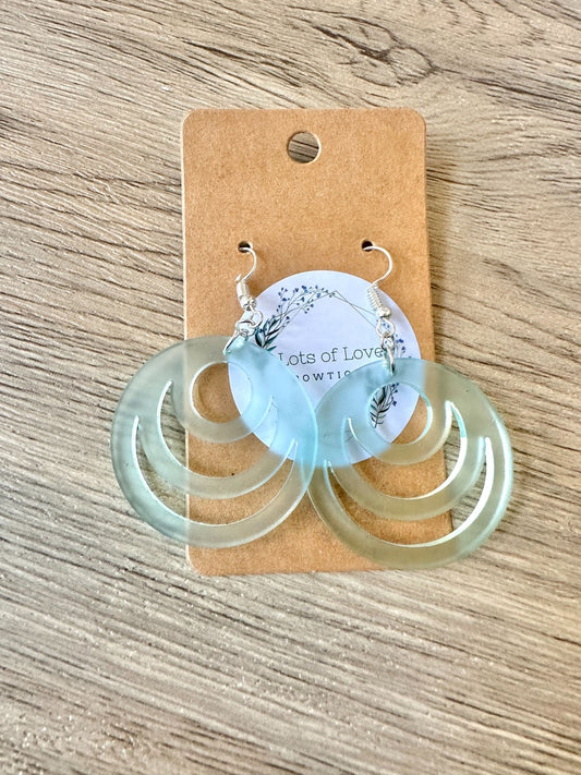 Sea Glass Cut out Circle Earrings
