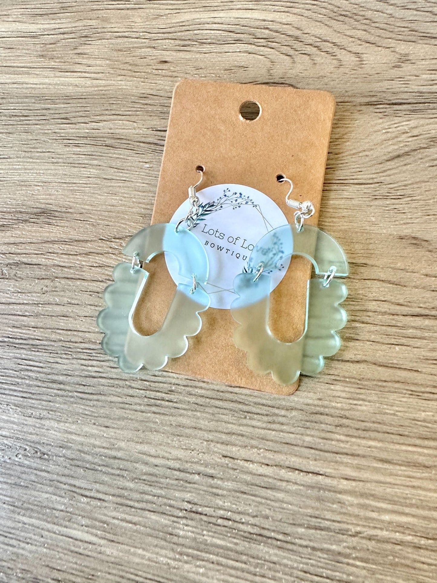 Sea Glass Scalloped Arch Earrings