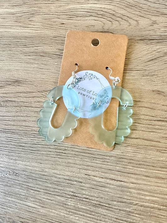 Sea Glass Scalloped Arch Earrings