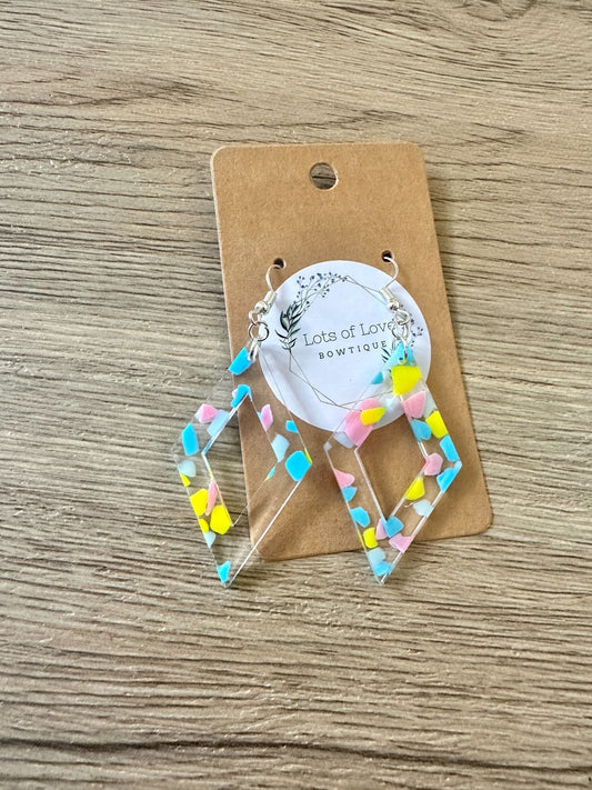 Terrazo Simple Diamond Earrings
