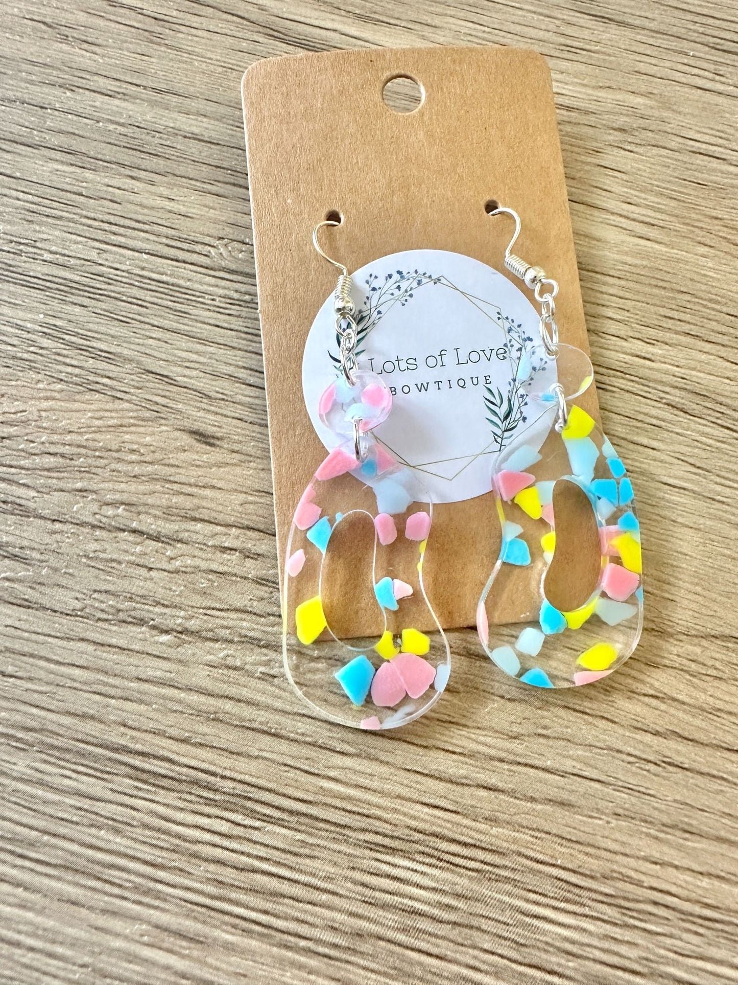 Terrazo Crazy Oval Drop Earrings
