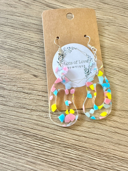 Terrazo Crazy Oval Drop Earrings