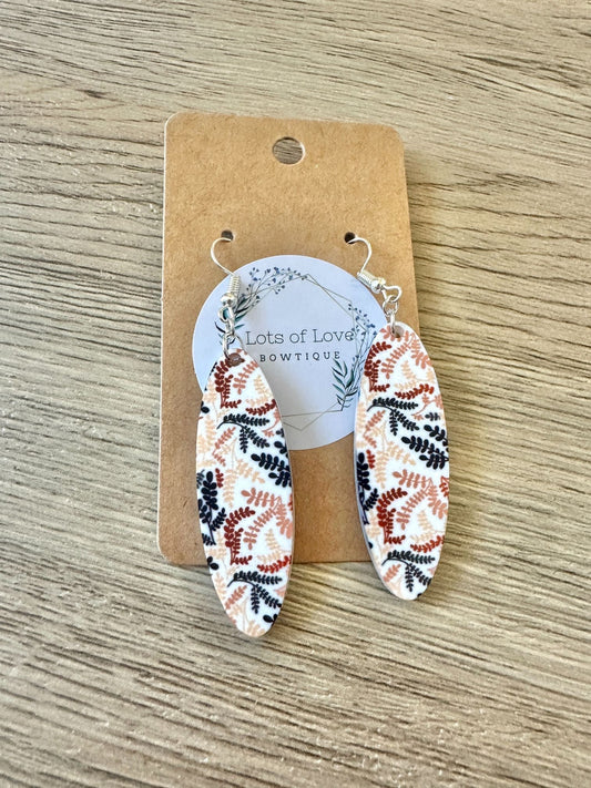 Fall Vine Skinny Oval Earrings