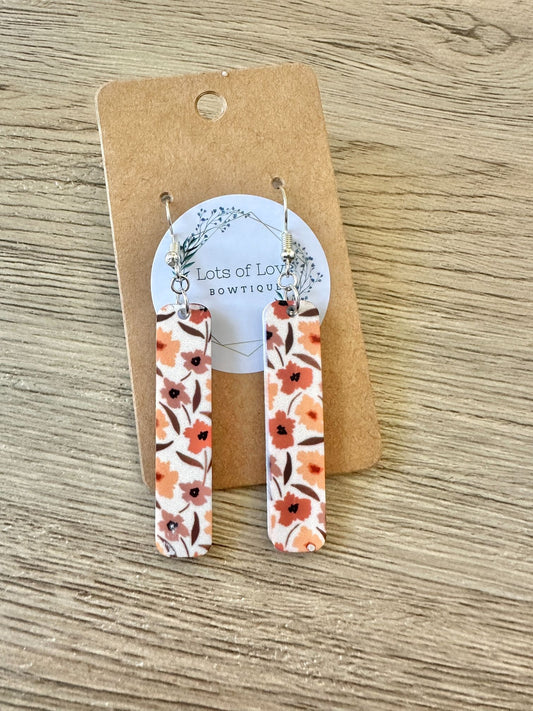 Fall Floral Bar Earrings