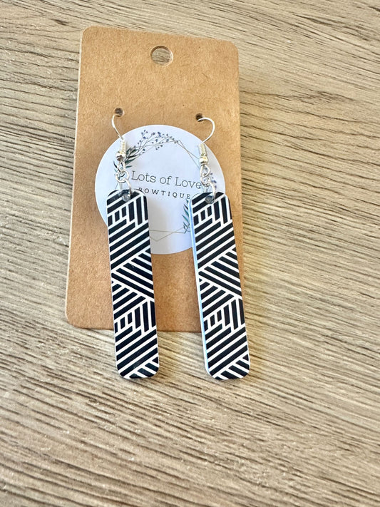 Blue Line Bar Earrings