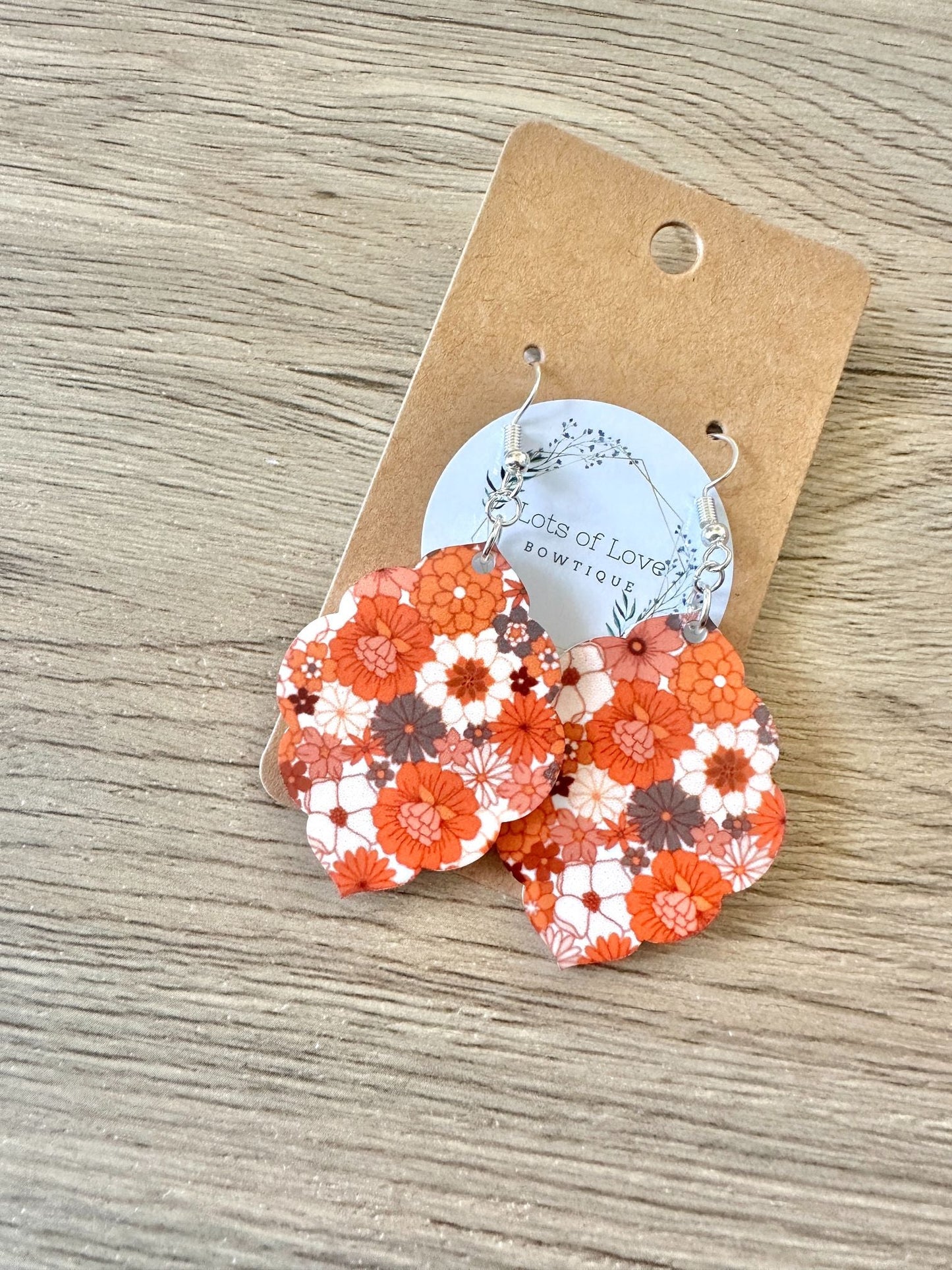 Moroccan Fall Teal Red Floral Earrings