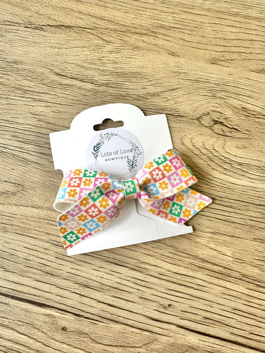 Bright Daisy Checkered Blakely Bow