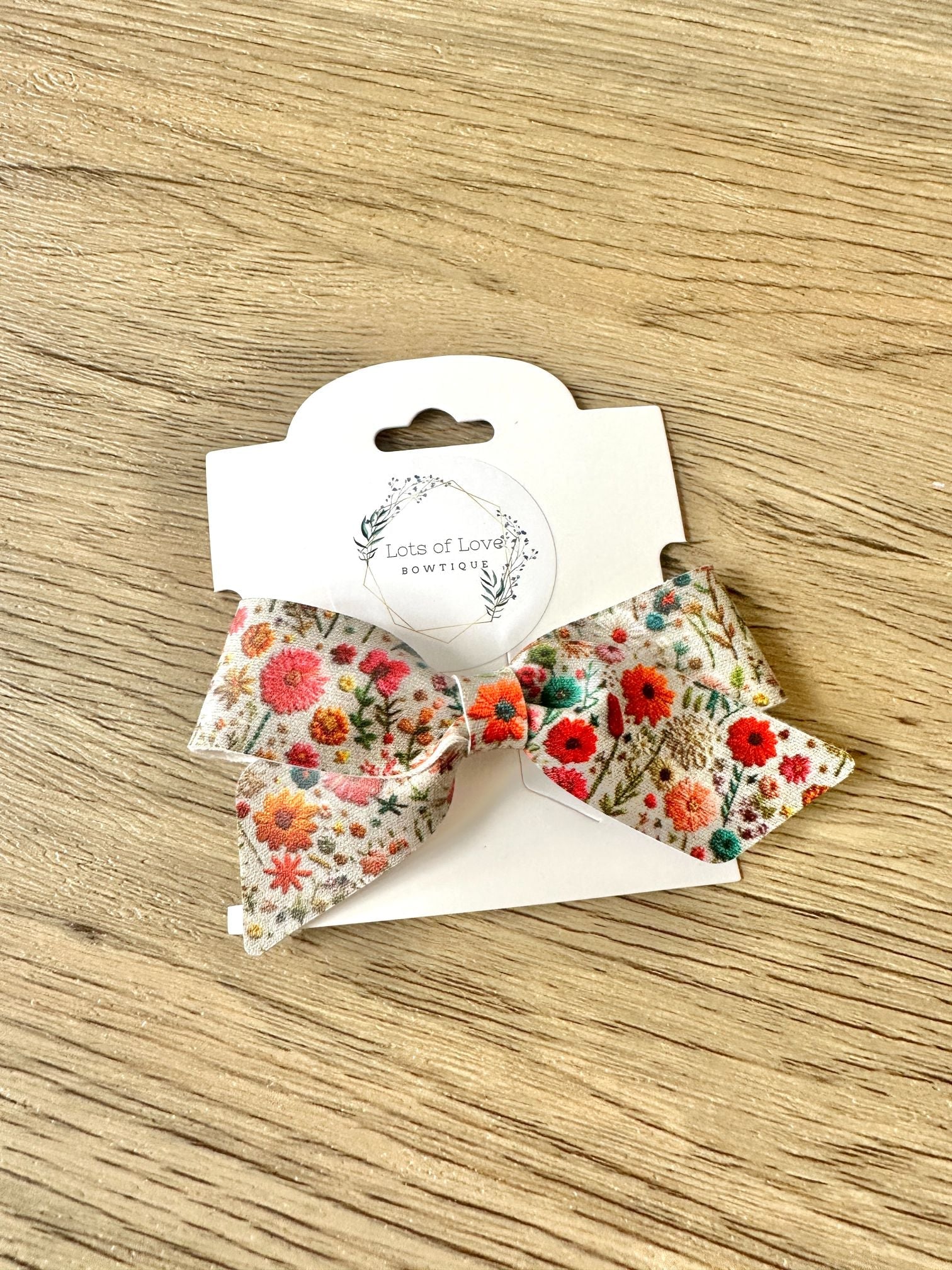 Bright Daisy Faux Embroidered Blakely Bow