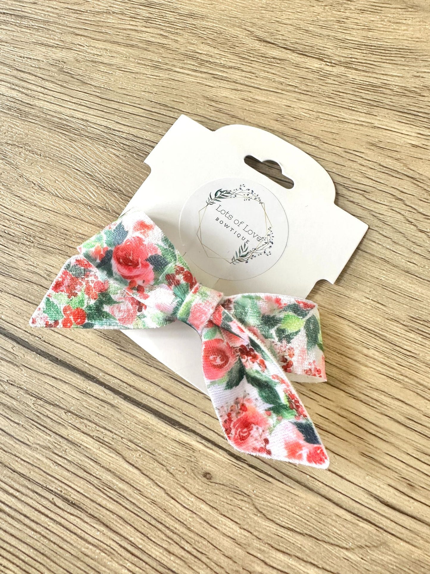 Winter Floral Velvet Blakley Bow