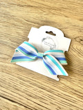 Aqua Stripe Blakely Bow
