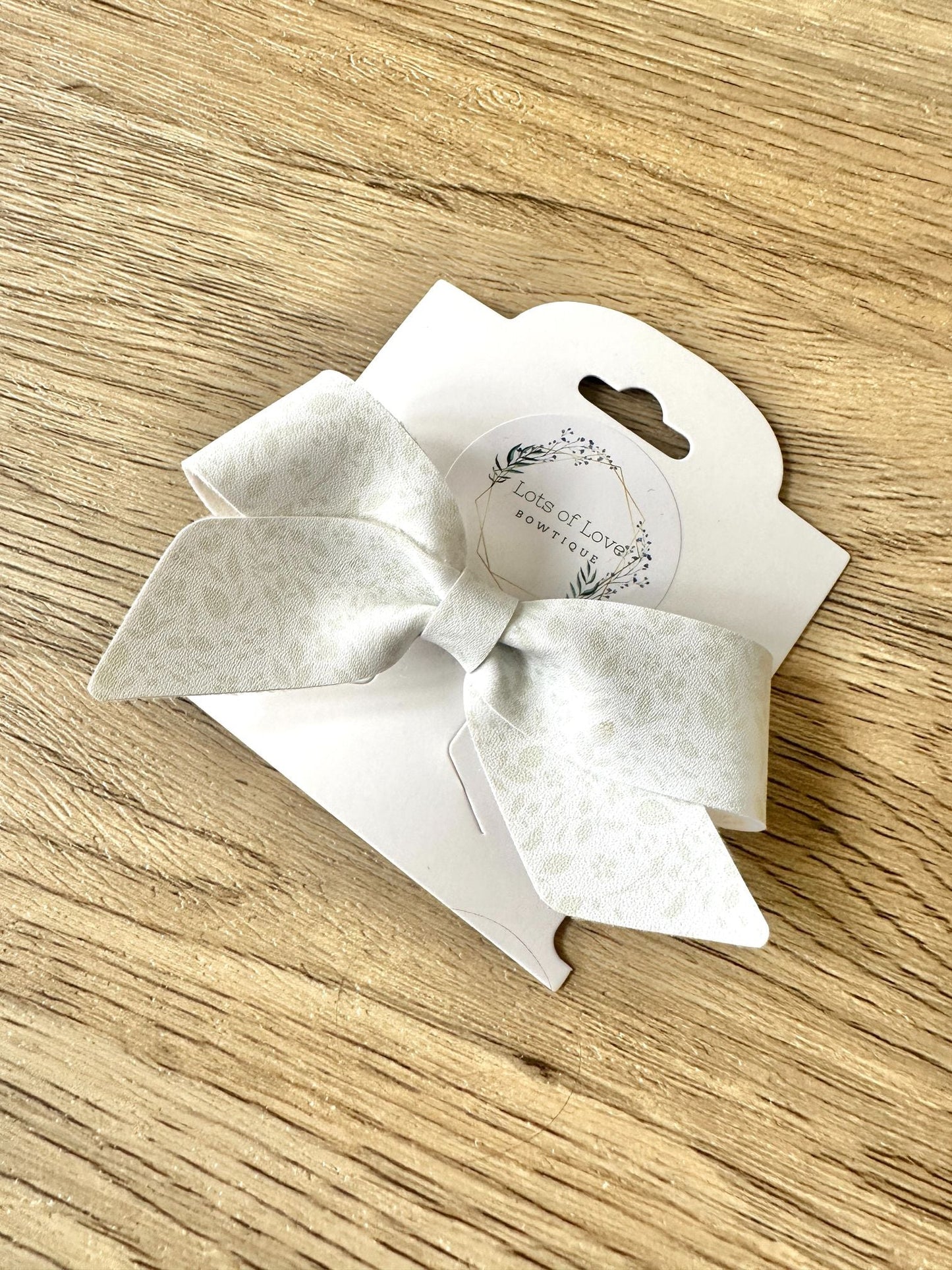 White with Light Sage Leaves