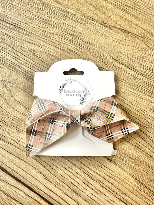 Tan Plaid Blakley Bow