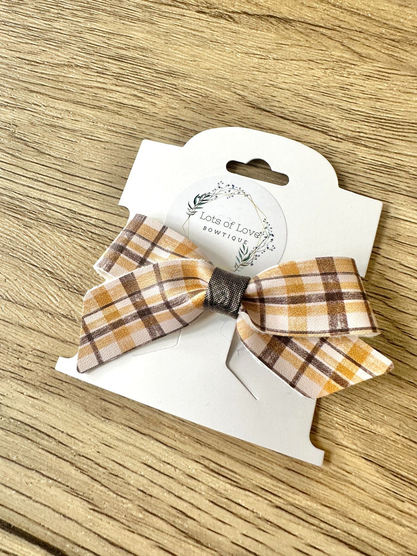 Yellow Plaid with Bronze Blakley Bow
