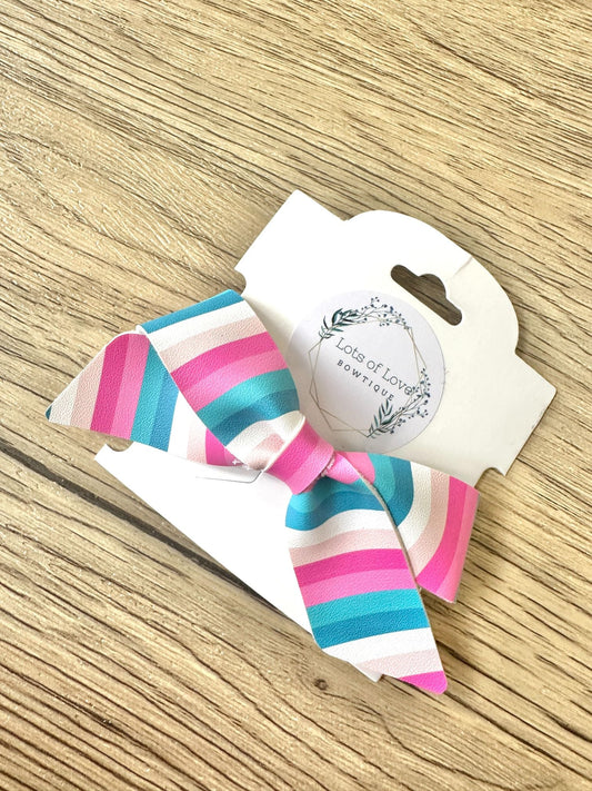 Fuscia Stripe Blakley Bow