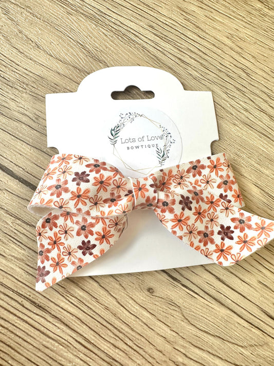 Brown and Orange Daisy Blakely Bow