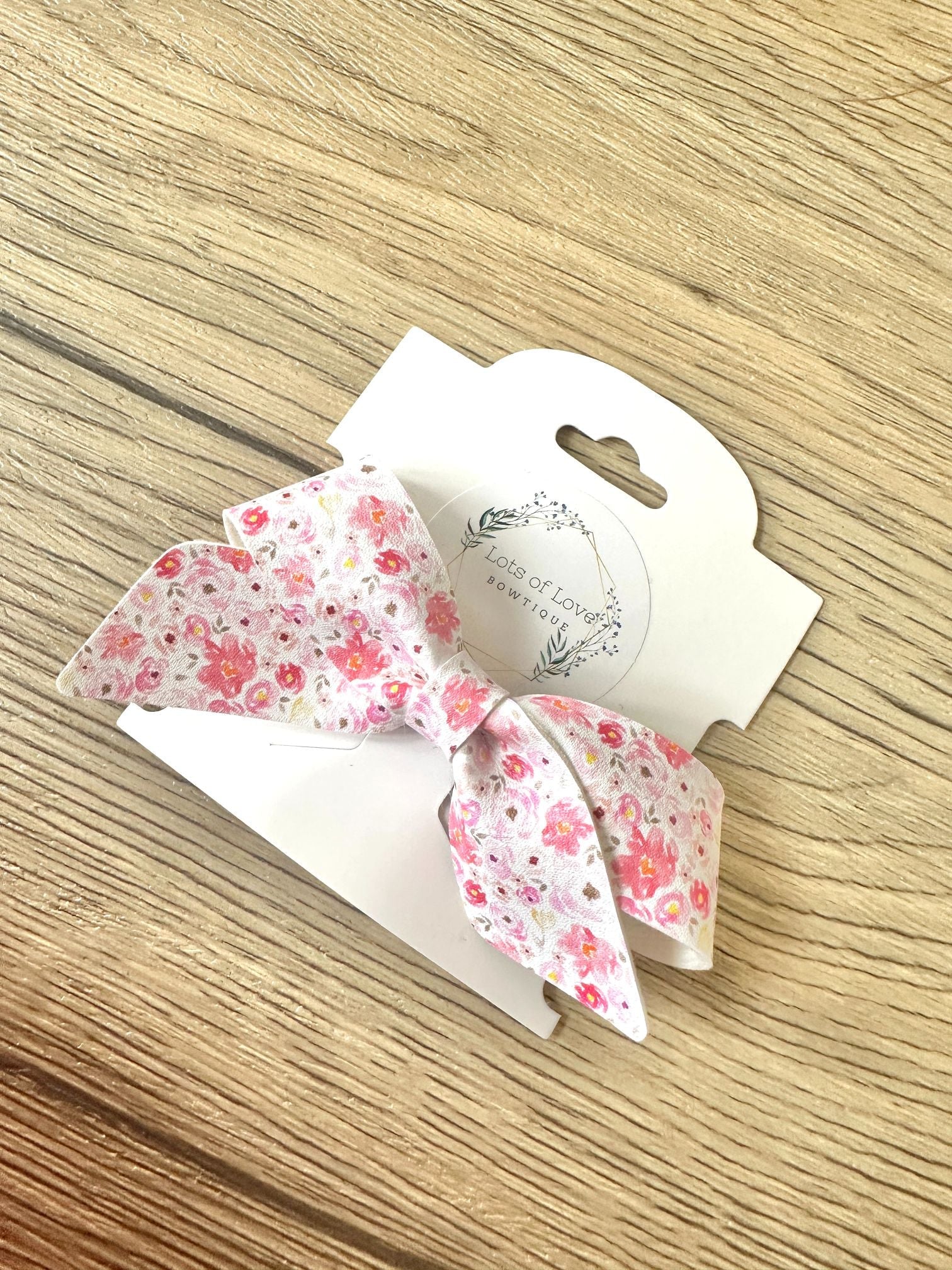Watercolor Pink Floral Blakley Bow