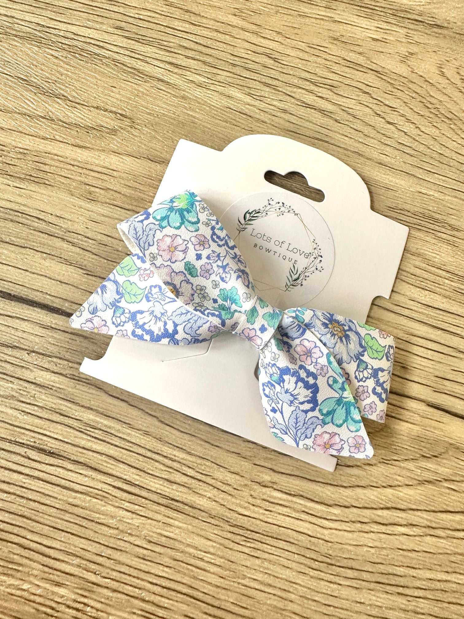 Aqua, Blue, and Green Floral Blakely Bow