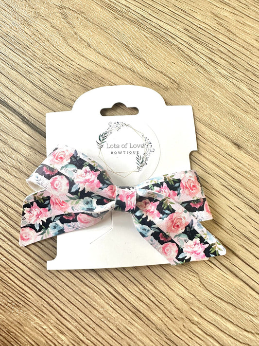 Black Stripe Floral Blakely Bow