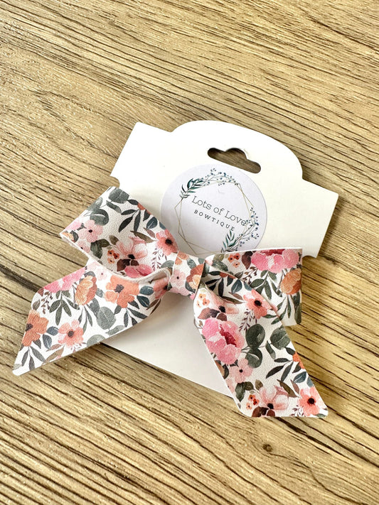 White Floral Blakley Bow