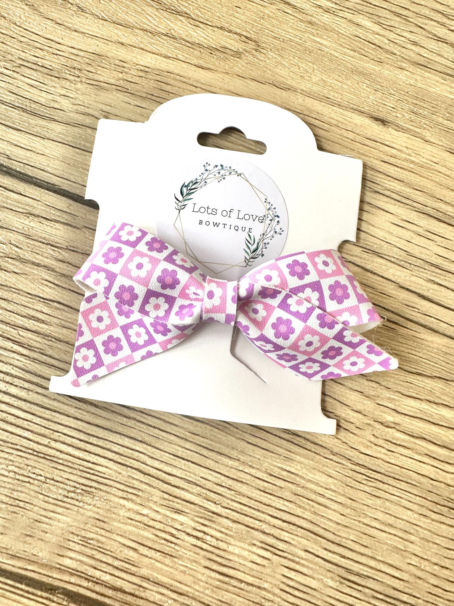 Purple and Pink Plaid Blakley Bow